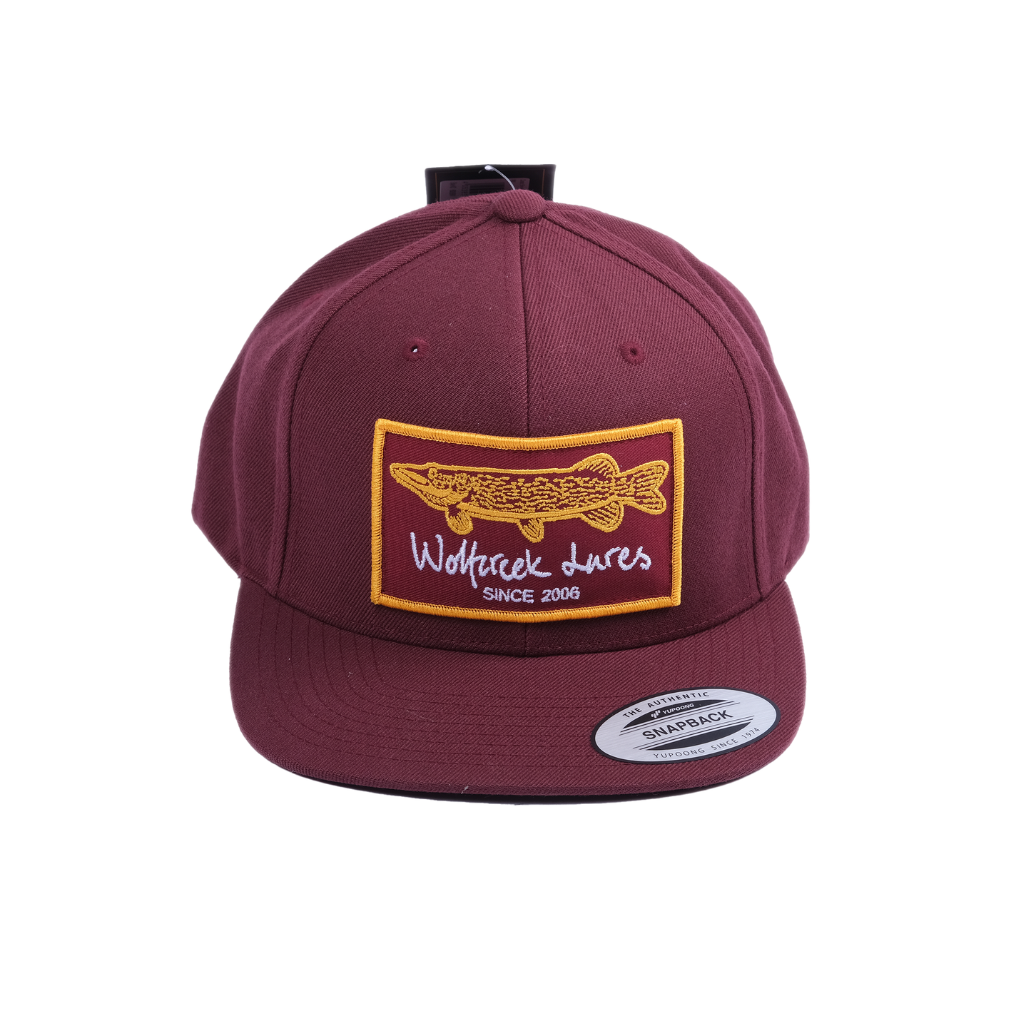 Pike Patch Snapback Fitted Flat Visor, Burgundy, One Size